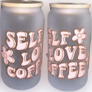 SELF LOVE COFFEE BEER CAN GLASS